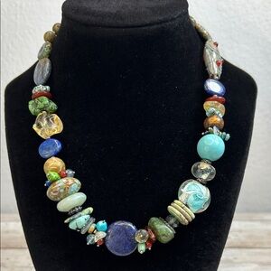 Desert Heart Multicolor Stone Beaded Necklace